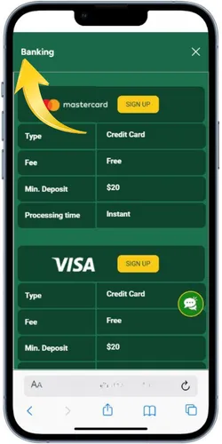 Deposit methods at Fair Go Casino Australia including Mastercard and Visa