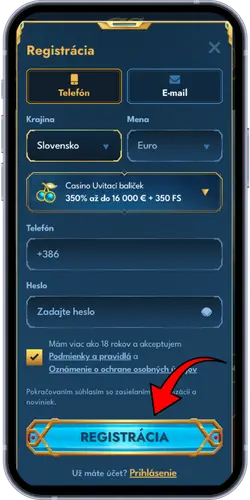 Registračný formulár pre kasíno Sizzling Hot Deluxe – formulár pre slovenských hráčov