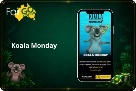 Koala Monday reload bonus offer at Fair Go Casino