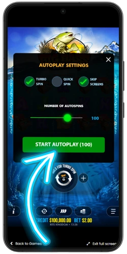 Big Bass Bonanza autoplay settings on mobile with 100 autospins for AU players 🇦🇺