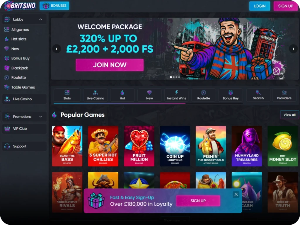 Casinos Not on GamStop Britsino