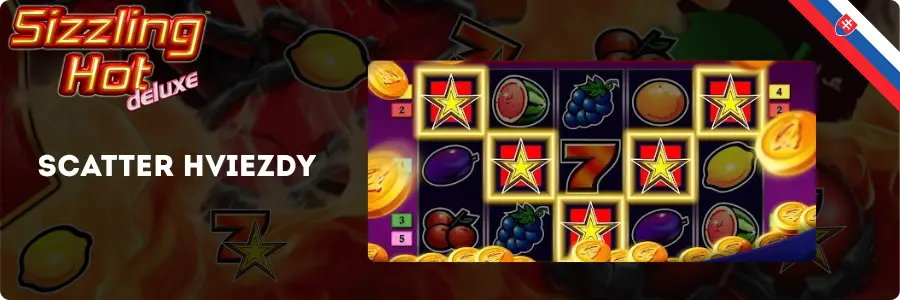 Scatter hviezdy v Sizzling Hot Deluxe – 5 hviezd na hernom pláne s výplatou 200x