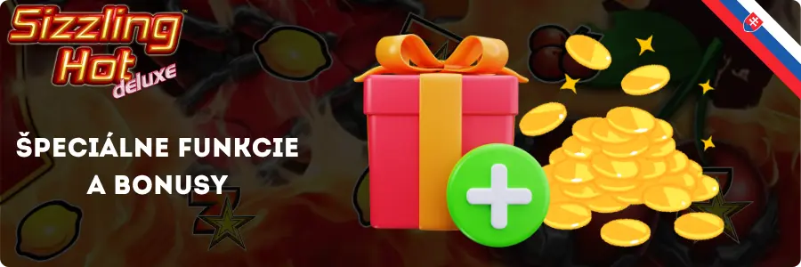 Špeciálne funkcie a bonusy automatu Sizzling Hot Deluxe – darček a mince